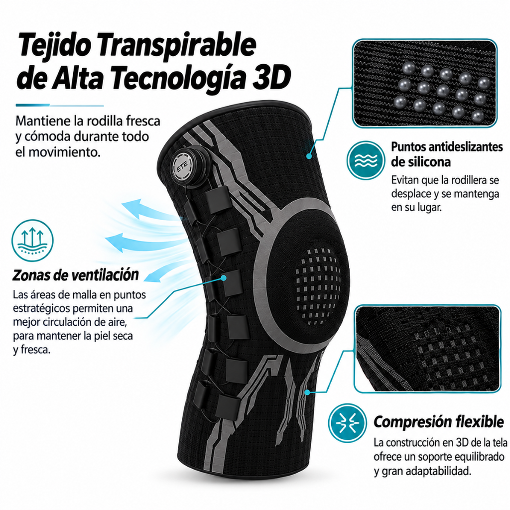 rodillera  ajustable y transpirable