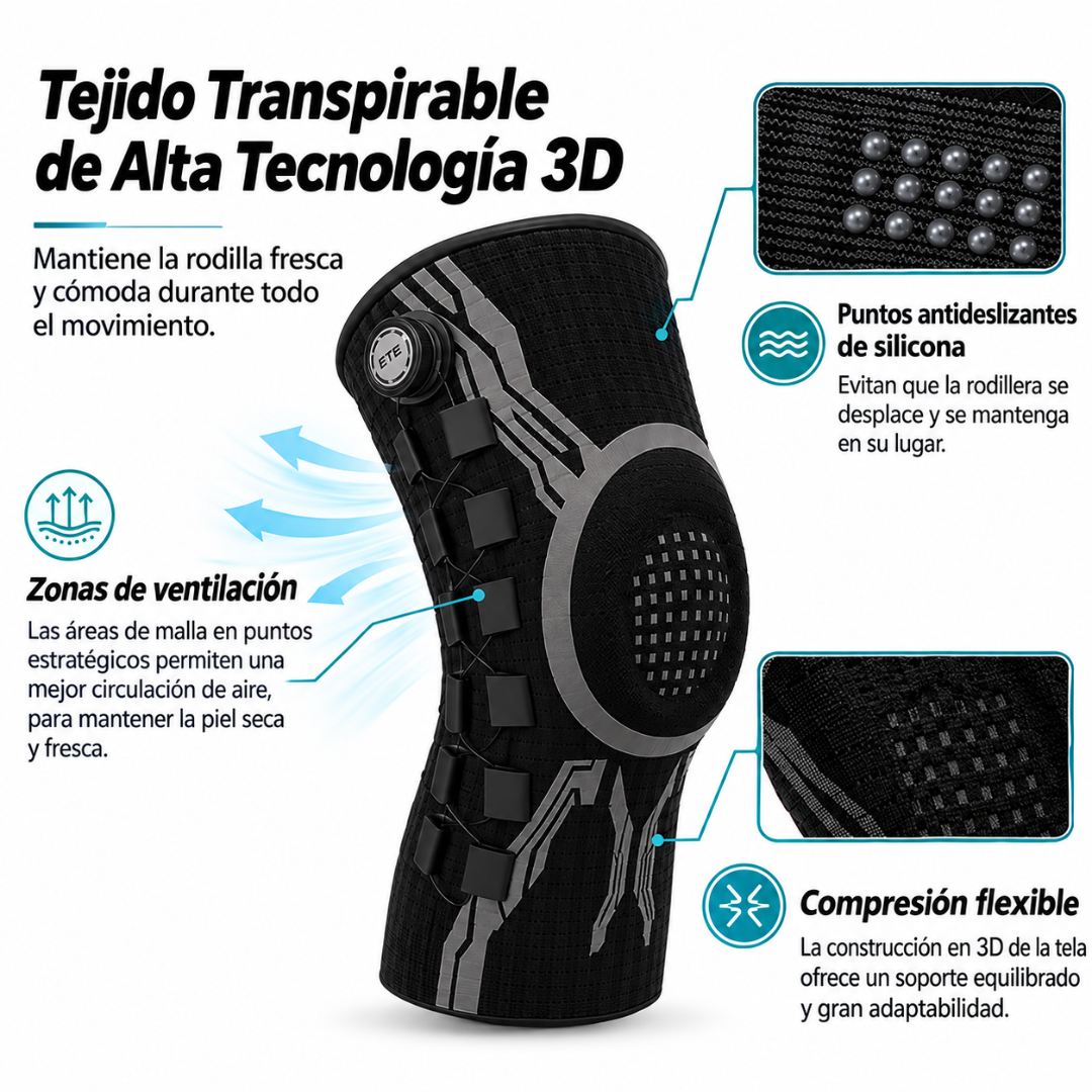 rodillera  ajustable y transpirable